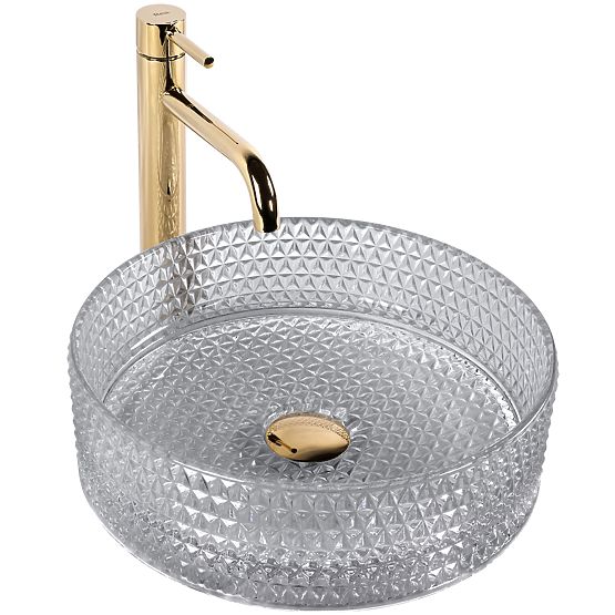 Lavabo en meuble Rea Cristal Gris Clair