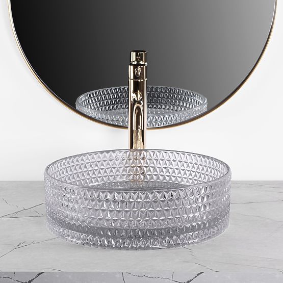 Lavabo en meuble Rea Cristal Gris Clair