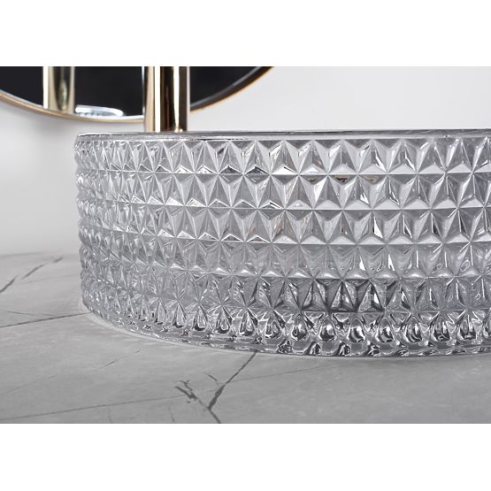Lavabo en meuble Rea Cristal Gris Clair