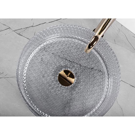 Lavabo en meuble Rea Cristal Gris Clair