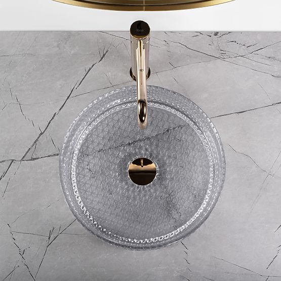 Lavabo en meuble Rea Cristal Gris Clair