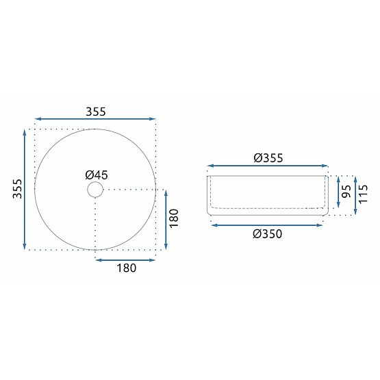 Lavabo en verre Rea Cristal Transparent 35