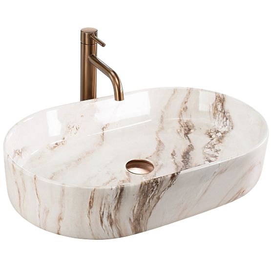Lavabo intemporel à poser Rea Nadia 60 Marrone