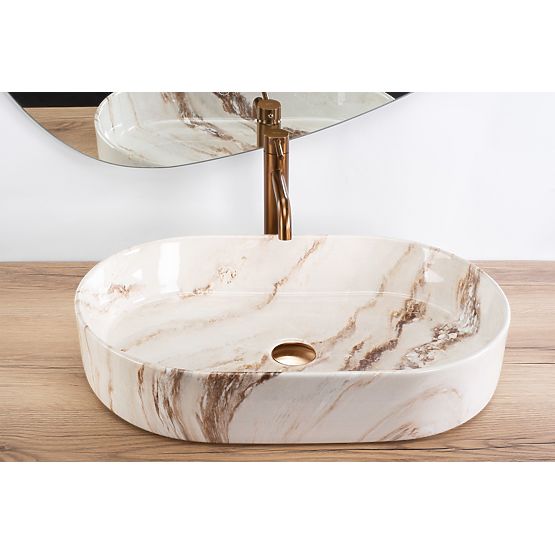 Lavabo intemporel à poser Rea Nadia 60 Marrone