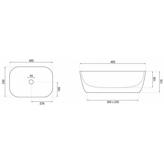 Lavabo intemporel Rea Belinda White GOLD BRUSH