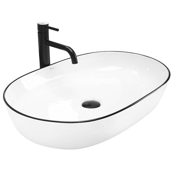 Lavabo intemporel Rea CLEO 61 bord noir