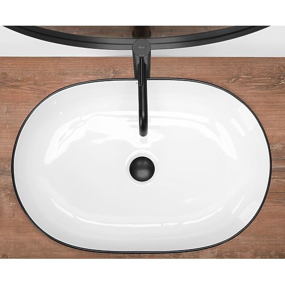 Lavabo intemporel Rea CLEO 61 bord noir