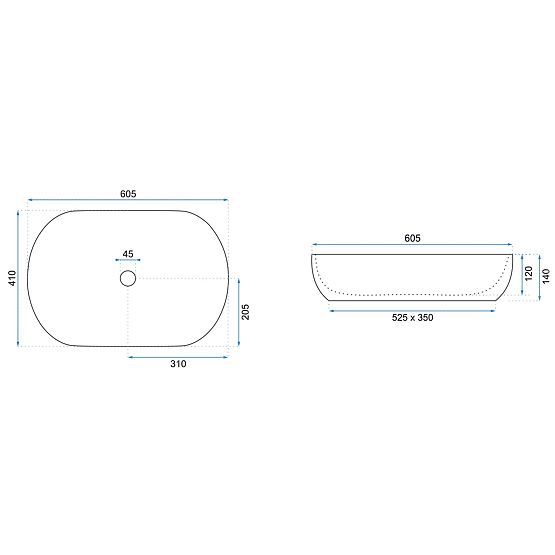 Lavabo intemporel Rea CLEO 61 bord noir