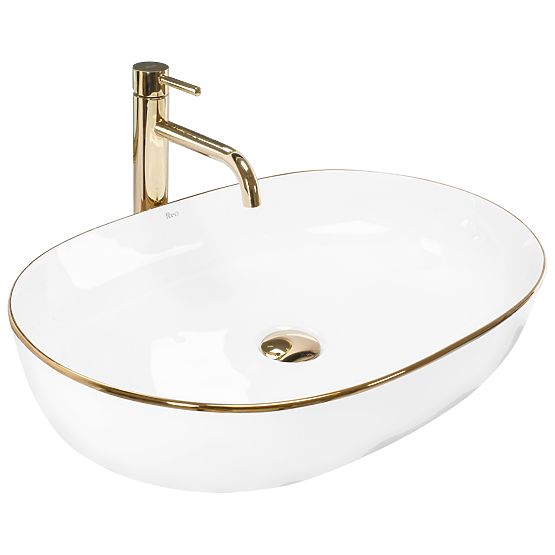Lavabo intemporel Rea CLEO 61 Gold Edge