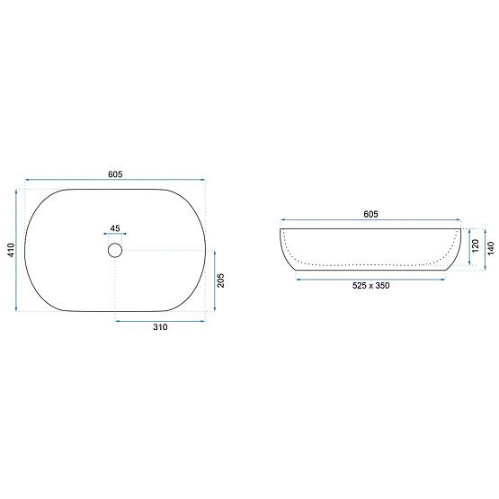 Lavabo intemporel Rea CLEO 61 Gold Edge