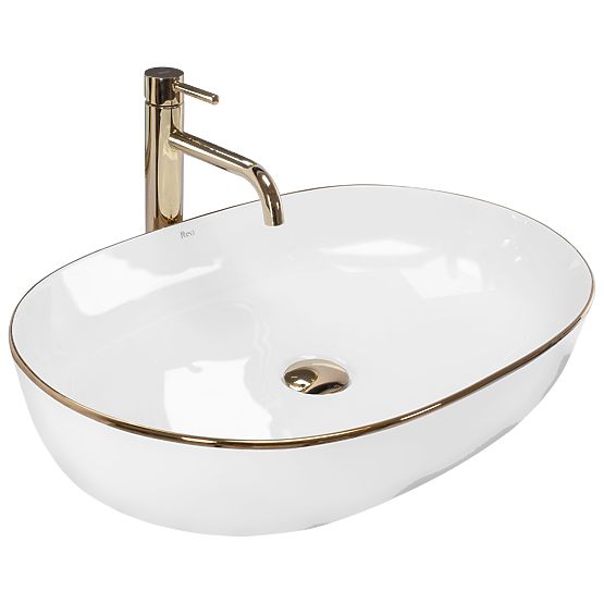 Lavabo intemporel Rea CLEO 61 Gold Edge