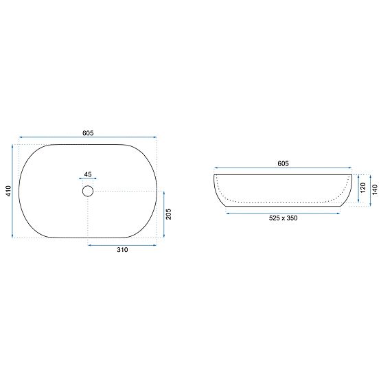 Lavabo intemporel Rea CLEO 61 Gold Edge