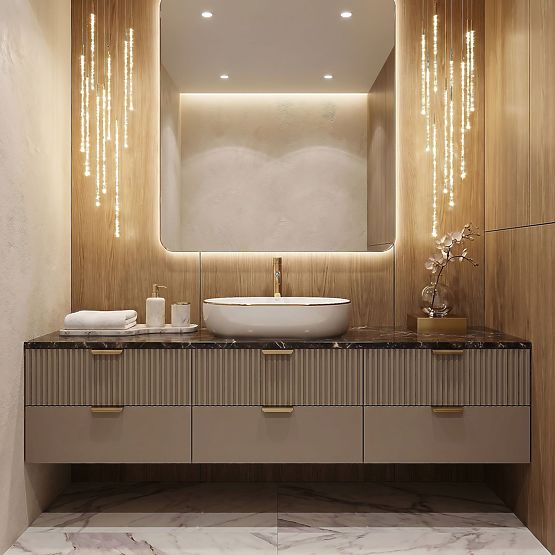 Lavabo intemporel Rea CLEO 61 Gold Edge
