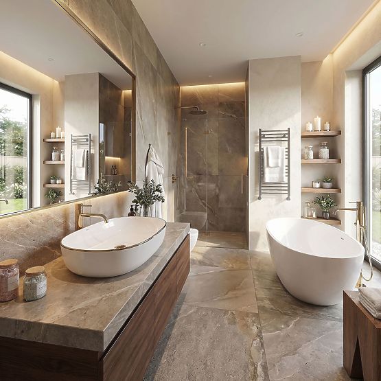 Lavabo intemporel Rea CLEO 61 Gold Edge