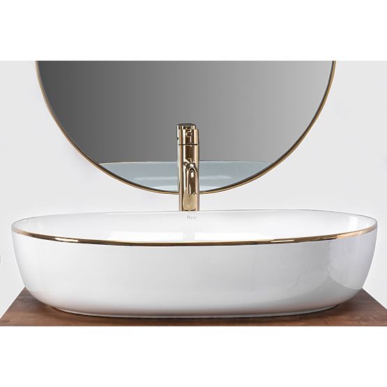 Lavabo intemporel Rea CLEO 61 Gold Edge