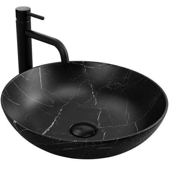 Lavabo intemporel Rea Fibo noir mat
