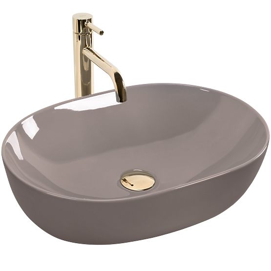 Lavabo intemporel Rea Lisa Beige Brillant
