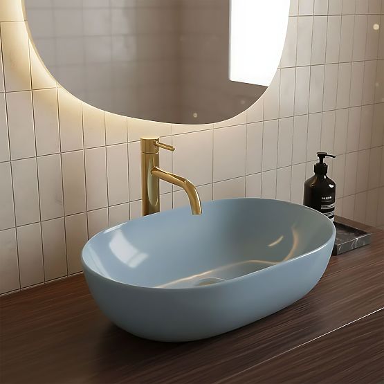 Lavabo intemporel Rea LISA L.BLUE SHINY
