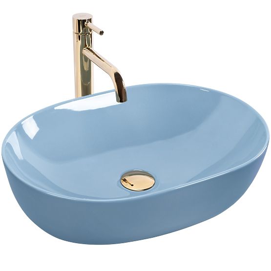 Lavabo intemporel Rea LISA L.BLUE SHINY