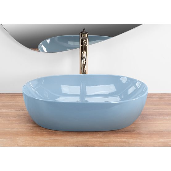 Lavabo intemporel Rea LISA L.BLUE SHINY