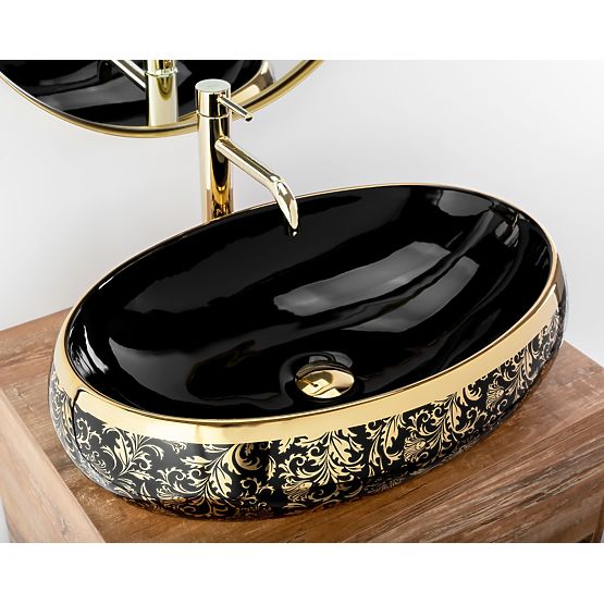 Lavabo intemporel Rea Meryl Noir / Or