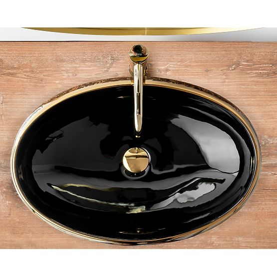 Lavabo intemporel Rea Meryl Noir / Or