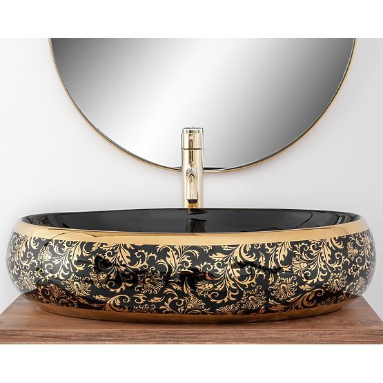 Lavabo intemporel Rea Meryl Noir / Or