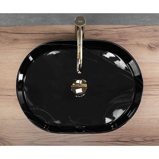 Lavabo intemporel Rea Nadia 50 Black Stone