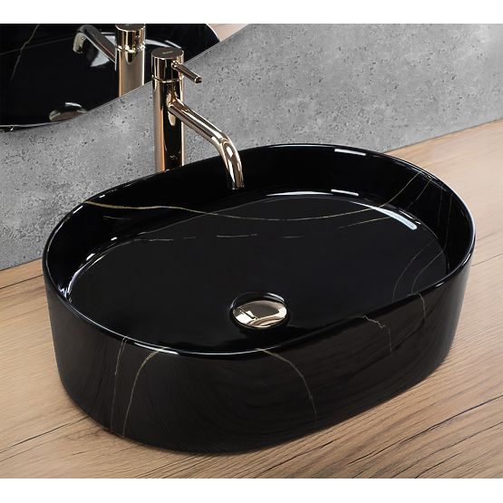 Lavabo intemporel Rea Nadia 50 Black Stone
