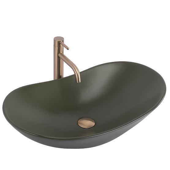 Lavabo intemporel Rea Royal Olive Matt