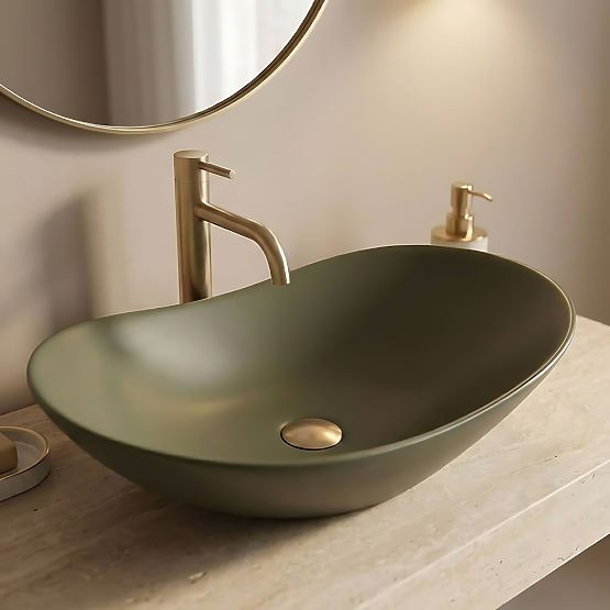 Lavabo intemporel Rea Royal Olive Matt