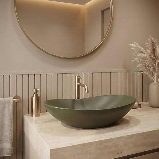 Lavabo intemporel Rea Royal Olive Matt