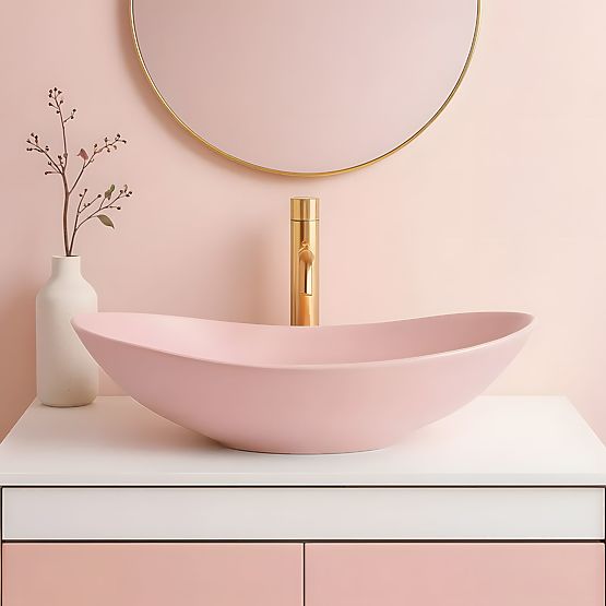 Lavabo intemporel Rea Royal Powder Pink Matt
