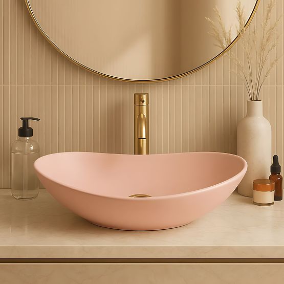 Lavabo intemporel Rea Royal Powder Pink Matt