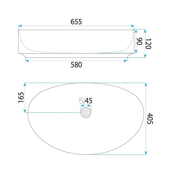 Lavabo intemporel Rea SABINA 65