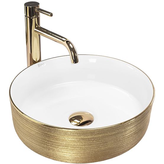 Lavabo intemporel Rea Sami Brush Gold