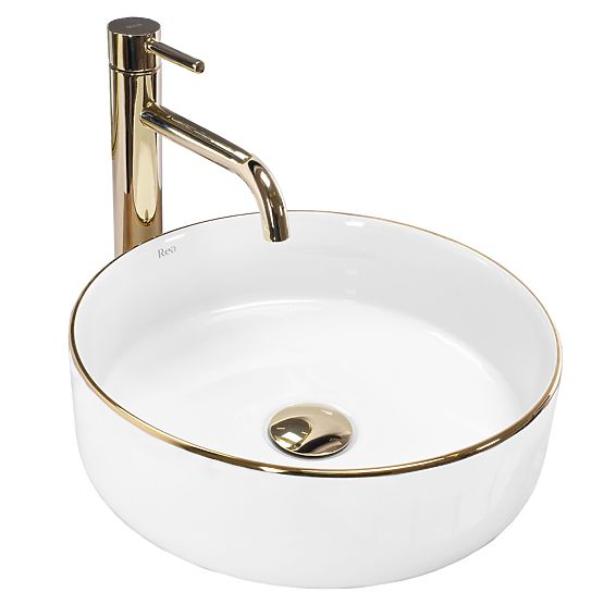 Lavabo intemporel Rea Sami Gold Edge