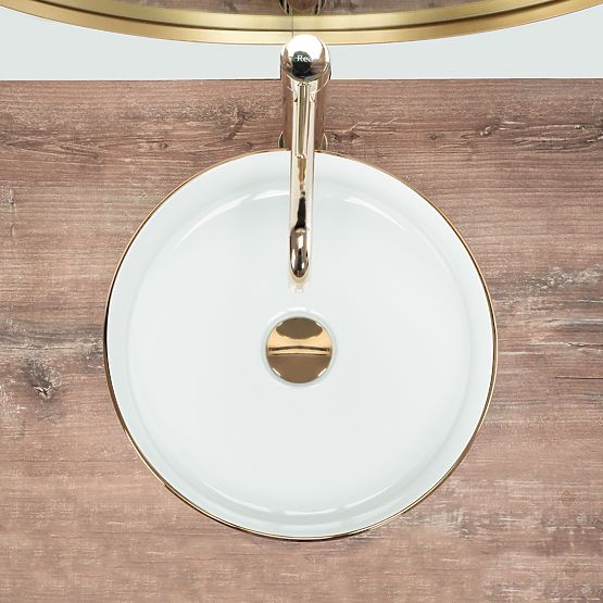 Lavabo intemporel Rea Sami Gold Edge