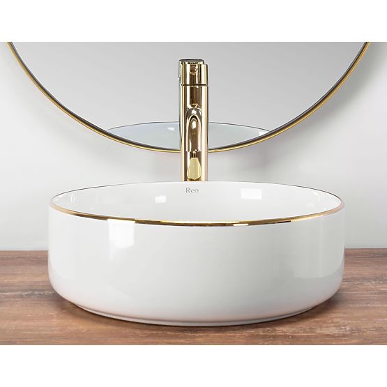 Lavabo intemporel Rea Sami Gold Edge
