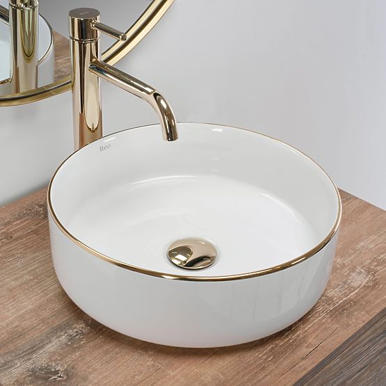 Lavabo intemporel Rea Sami Gold Edge