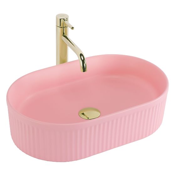 Lavabo intemporel Rea Vanda Bubble Gum Mat