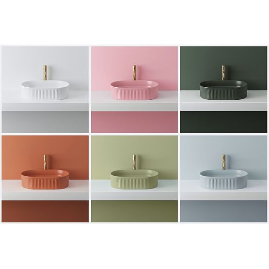 Lavabo intemporel Rea Vanda Bubble Gum Mat