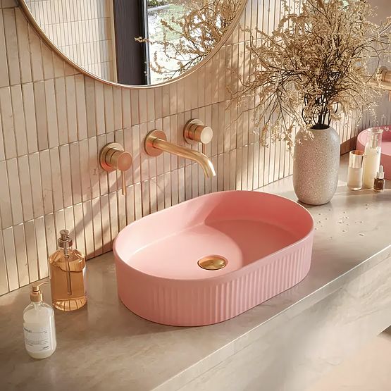 Lavabo intemporel Rea Vanda Bubble Gum Mat