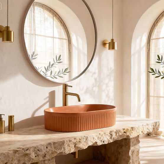 Lavabo intemporel Rea Vanda Cinnamon Matt