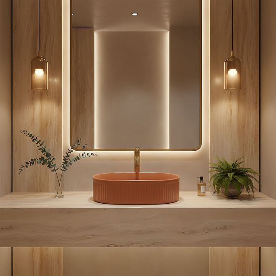 Lavabo intemporel Rea Vanda Cinnamon Matt