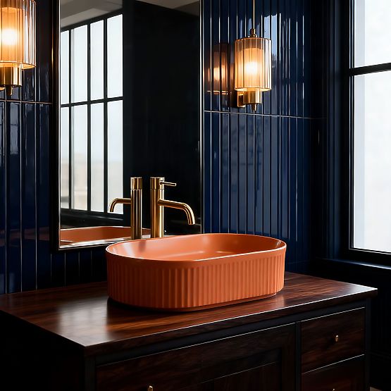 Lavabo intemporel Rea Vanda Cinnamon Matt