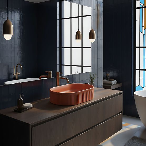 Lavabo intemporel Rea Vanda Cinnamon Matt