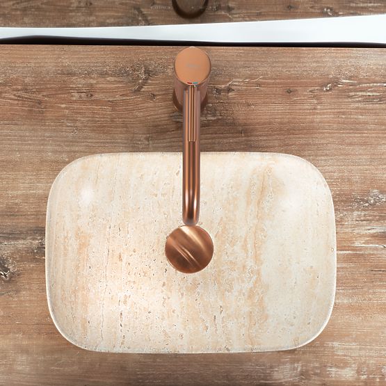 LAVABO À POSER BELINDA MINI TRAVERTIN MAT