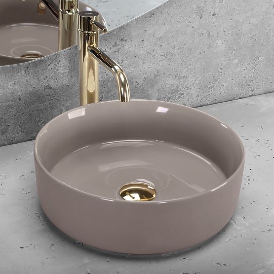 Lavabo à poser Rea Sami Beige Brillant