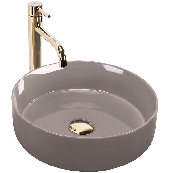 Lavabo à poser Rea Sami Beige Brillant